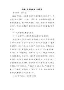 在镇人大会的政府工作报告