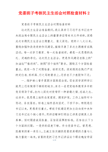党委班子考核民主生活会对照检查材料2