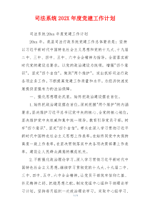 司法系统202X年度党建工作计划