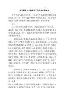 学习两会2025年政府工作报告心得体会（8篇）