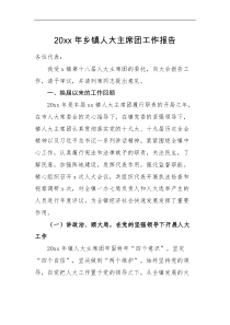 工作报告20XX年乡镇人大主席团工作报告范文换届以来工作汇报总结20XX年工作任务计划