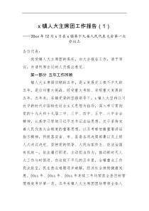 工作报告5篇20XX年乡镇人大主席团工作报告范文