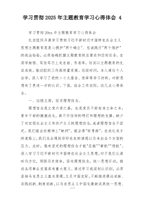 学习贯彻2025年主题教育学习心得体会 4