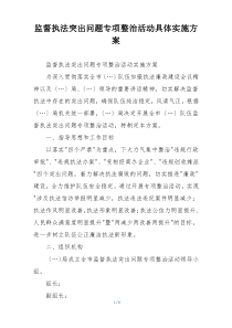 监督执法突出问题专项整治活动具体实施方案