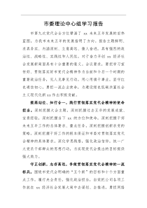 工作报告市委理论中心组学习报告
