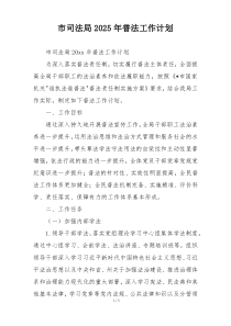 市司法局2025年普法工作计划