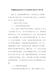 市城管执法局2024年工作总结和2025年工作计划