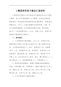 工作汇报集团领导班子建设汇报材料范文公司企业工作汇报总结报告