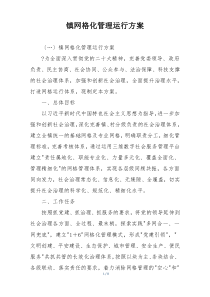 镇网格化管理运行方案