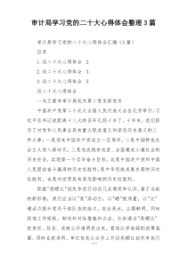 审计局学习党的二十大心得体会整理3篇