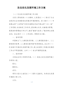 队伍优化发展环境工作方案