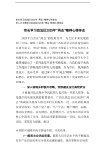 市人大主席、市长学习自治区2025年“两会”精神心得体会2篇精选