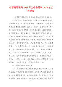 市营商环境局2025年工作总结和2025年工作计划