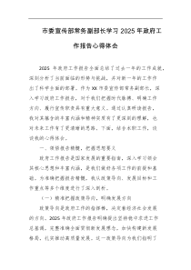 市委宣传部常务副部长学习2025年政府工作报告心得体会