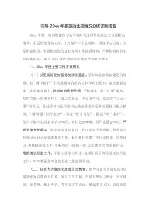 市局20XX年度政治生态情况分析研判报告