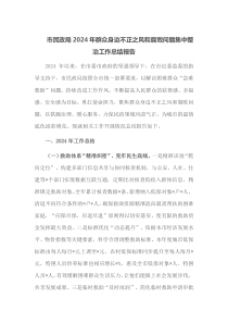 市民政局2024年群众身边不正之风和腐败问题集中整治工作总结报告