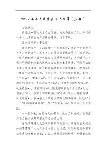 总结报告20XX年人大常委会工作报告五年