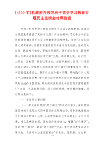 县政府办领导班子党史学习教育专题民主生活会对照检查