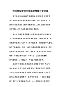 深入学习贯彻中央八项规定精神心得体会2025年多篇