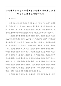 总结报告安全生产专项整治报告关于安全生产培训走过场专项整治工作进展情况的报告