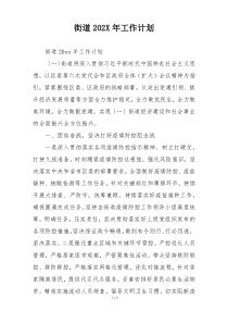 街道202X年工作计划