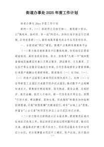 街道办事处2025年度工作计划