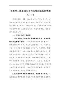 情况报告2篇巡察组向被巡察单位反馈意见情况范文