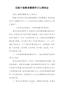 纪检干部教育整顿学习心得体会