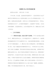 文旅局20XX年工作总结汇报