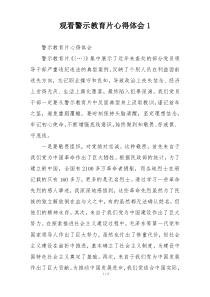 观看警示教育片心得体会1