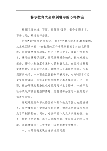 警示教育大会案例警示的心得体会