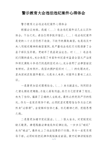 警示教育大会违法违纪案件心得体会