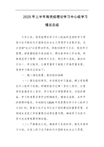 2025年上半年局党组理论学习中心组学习情况总结
