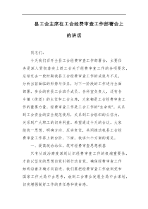县工会主席在工会经费审查工作部署会上的讲话