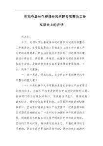 县税务局长在纪律作风问题专项整治工作推进会上的讲话