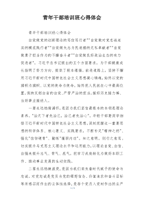 青年干部培训班心得体会