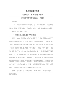 某局党建工作报告
