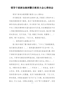 领导干部参加案例警示教育大会心得体会