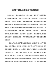 纪委干部队伍建设工作汇报