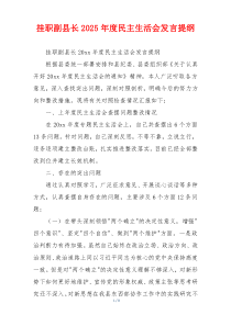 挂职副县长2025年度民主生活会发言提纲