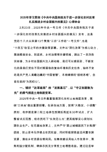 2025年学习贯彻《中共中央国务院关于进一步深化农村改革扎实推进乡村全面振兴的意见》心得体会 5篇精