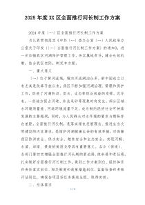 2025年度XX区全面推行河长制工作方案