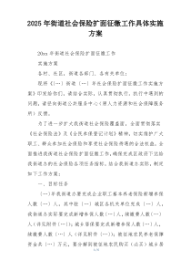 2025年街道社会保险扩面征缴工作具体实施方案