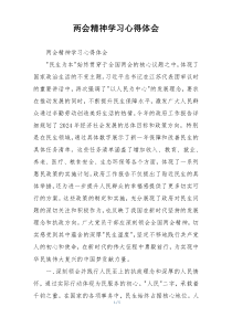 两会精神学习心得体会