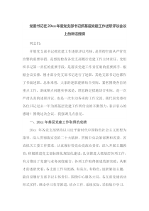 党委书记在20XX年度党支部书记抓基层党建工作述职评议会议上的讲话提纲