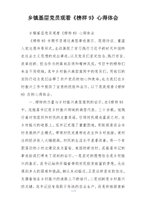 乡镇基层党员观看《榜样9》心得体会