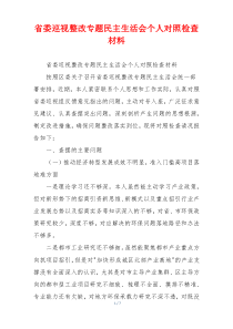 省委巡视整改专题民主生活会个人对照检查材料