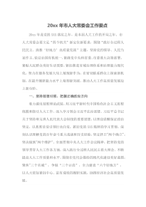 20XX年市人大常委会工作要点