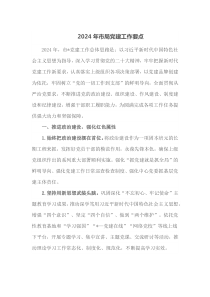 20XX年市局党建工作要点