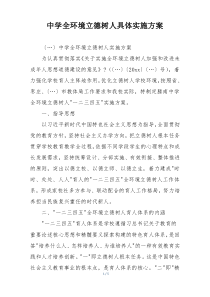 中学全环境立德树人具体实施方案